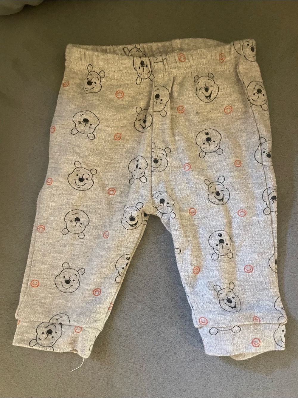 Disney Baby Gray Bear Print Pants with Orange Accents